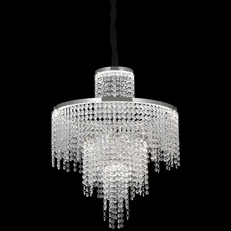 Candelabru LED Cristal cu Telecomanda Oscar 59W Dimabil Argintiu [2]