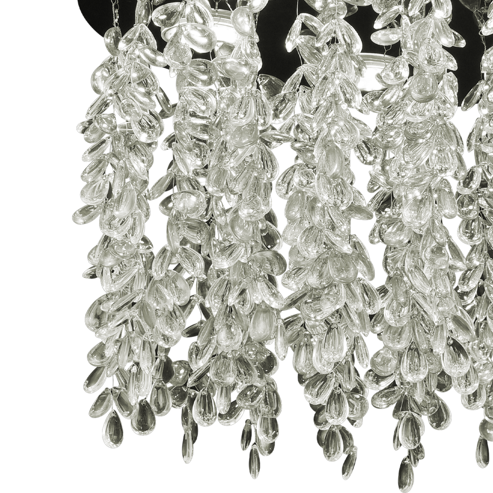 Candelabru LED Cristal LLC210/400CH Rotund, 22W, Lumina Rece/Calda/Neutra, Cristal, Crom Lucios [2]