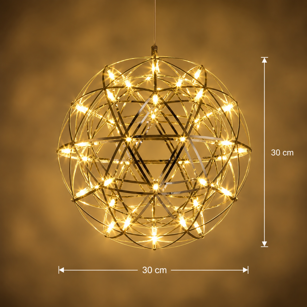 Candelabru Modern LED WELD Petito, 18W, Diametru 30cm, Inaltime Reglabila, Crom Lucios [4]