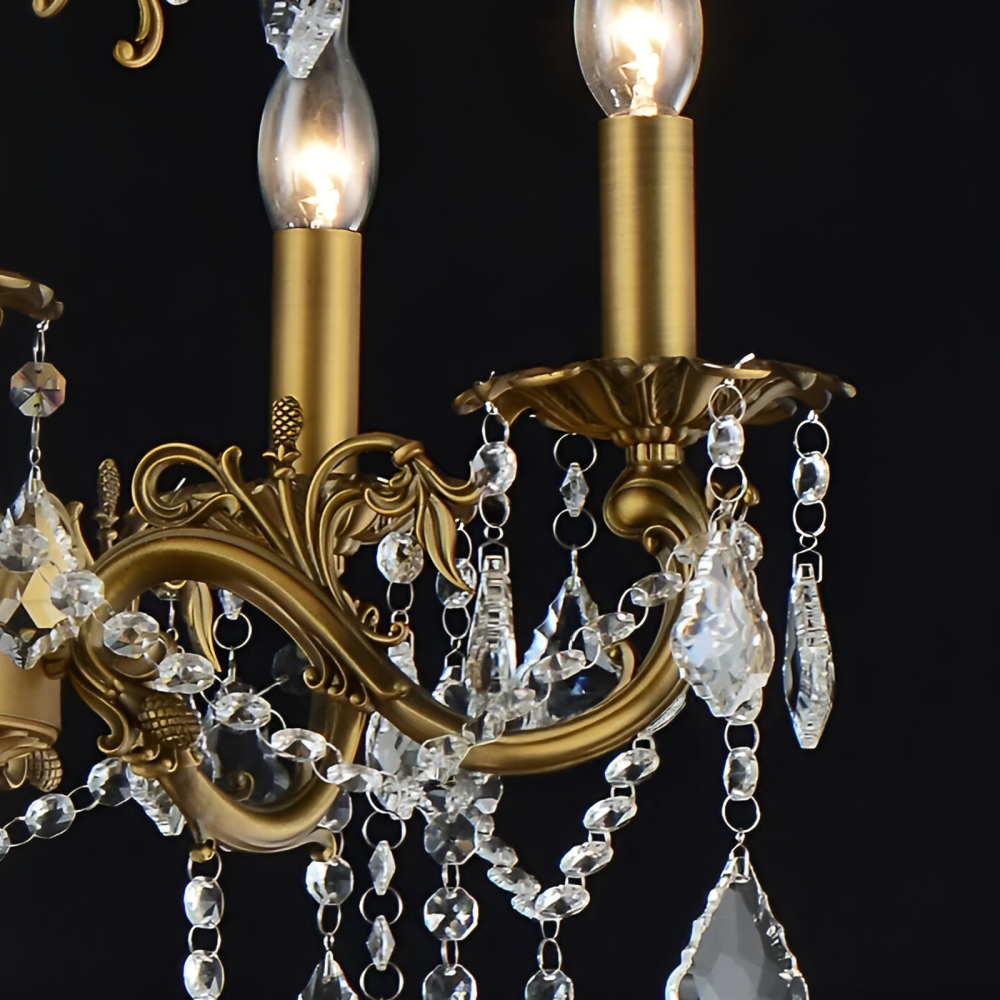 Candelabru SANSSOUCI Royal 12xE14 Metal si Cristal Inaltime Reglabila Alama Antichizata [2]