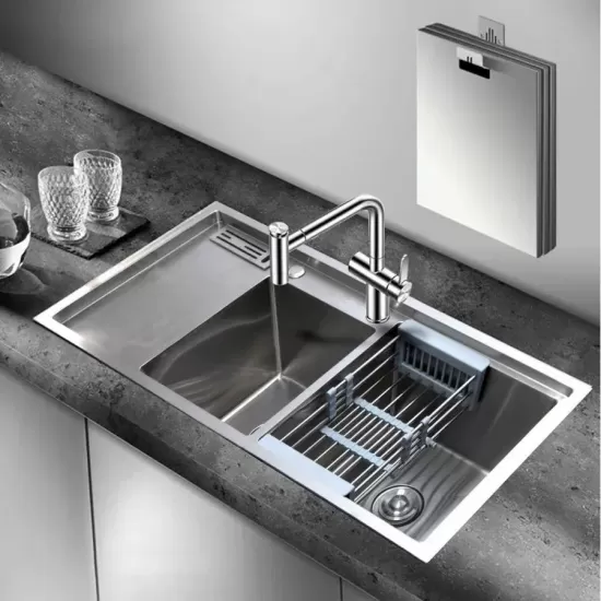 Chiuveta Bucatarie Inox 100x45 cm Argintiu [2]