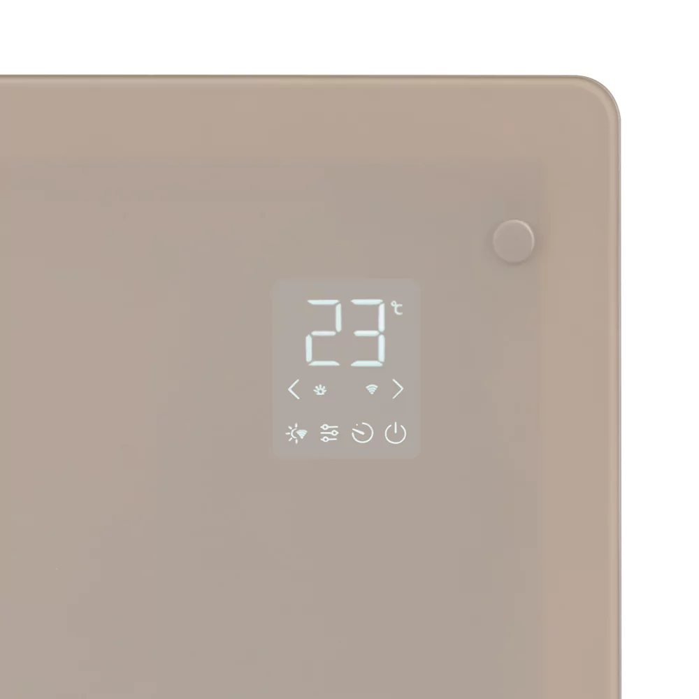Convector electric de lux, 2000W, Panou de sticla, WiFi- control Aplicatie, Alb/Gri/Bej/Negru [19]