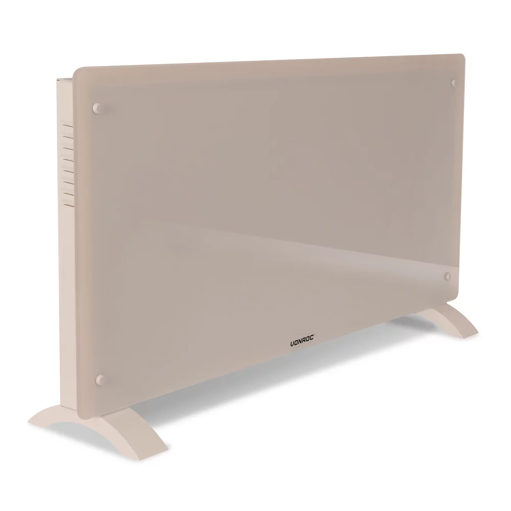 Convector electric de lux, 2000W, Panou de sticla, WiFi- control Aplicatie, Alb/Gri/Bej/Negru [15]
