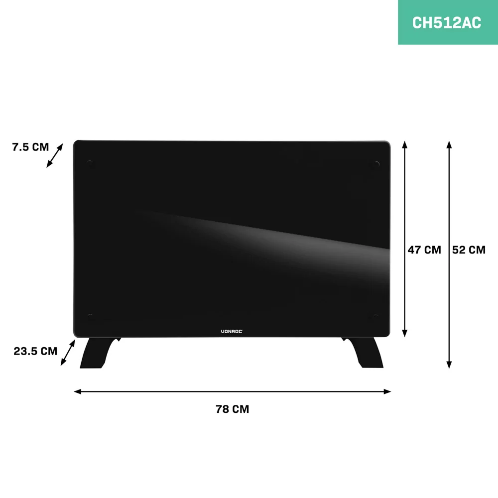 Convector electric de lux, 2000W, Panou de sticla, WiFi- control Aplicatie, Alb/Gri/Bej/Negru [24]