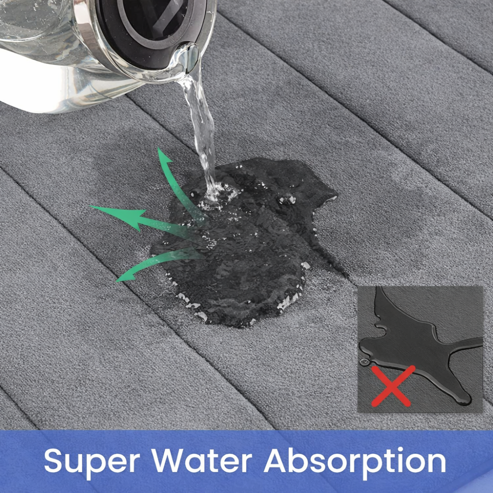 Covorase de Baie, 80x50 cm / 50x40 cm, Gri, Antiderapant, Absorbant, Set 2 bucati [4]