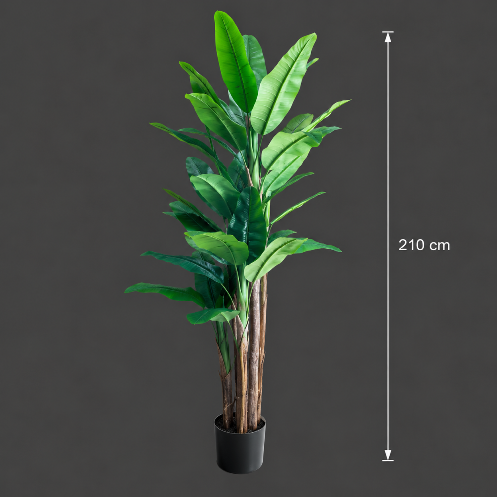 Decoratiune Bananier, 210 cm, 31 frunze, Verde [4]