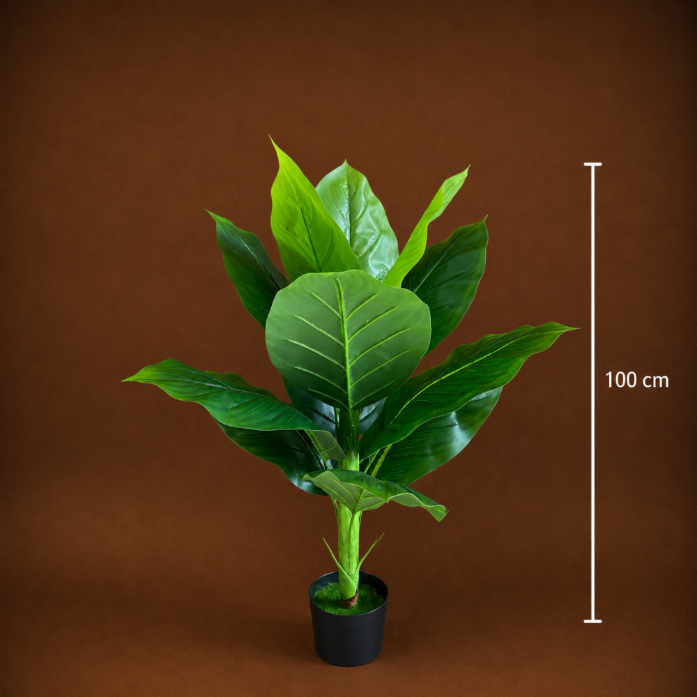 Decoratiune Bananier Musa, Plastic, 100 cm, Verde [4]
