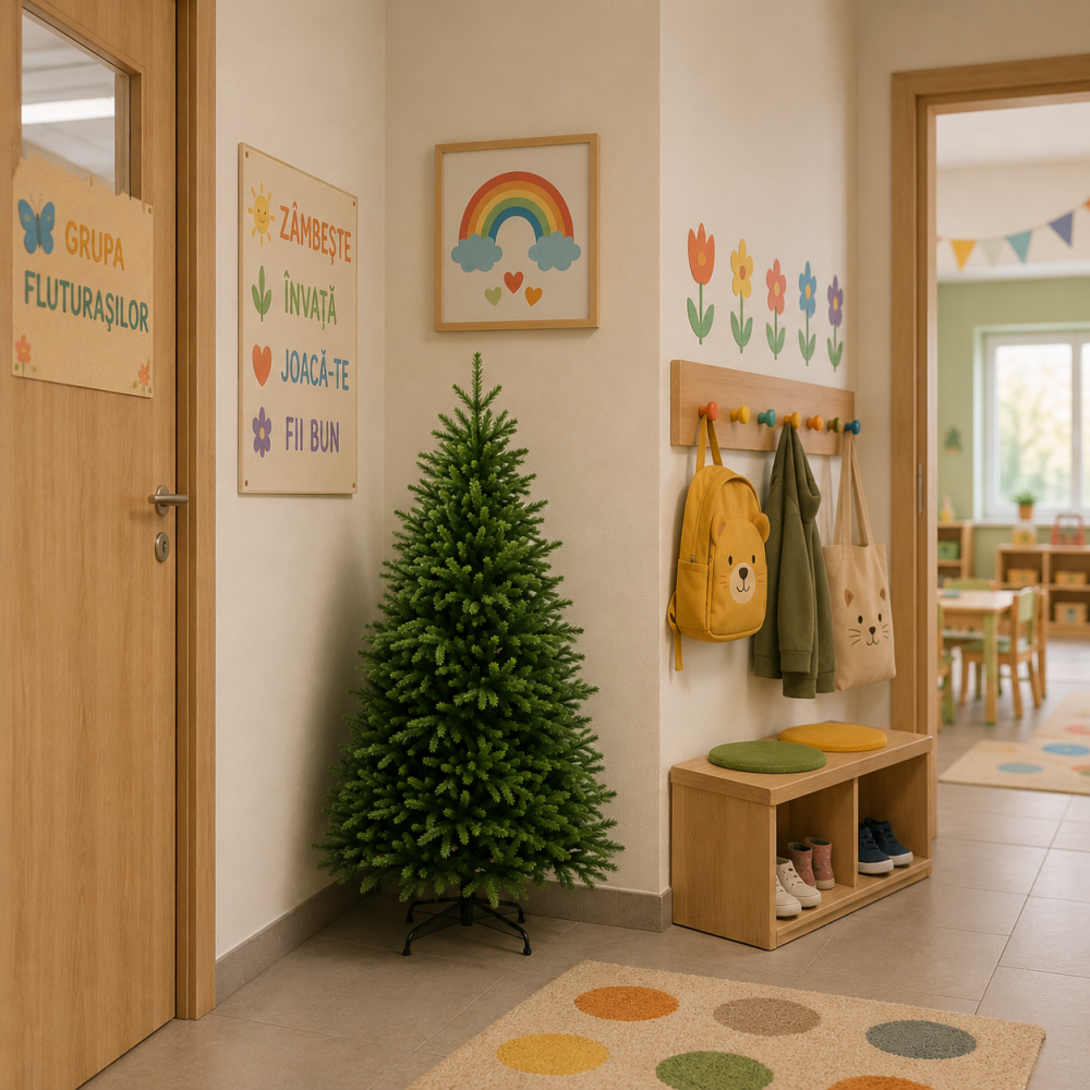 Decoratiune Brad Artificial EIS, 150 cm, 356 varfuri, Plastic, Verde [3]