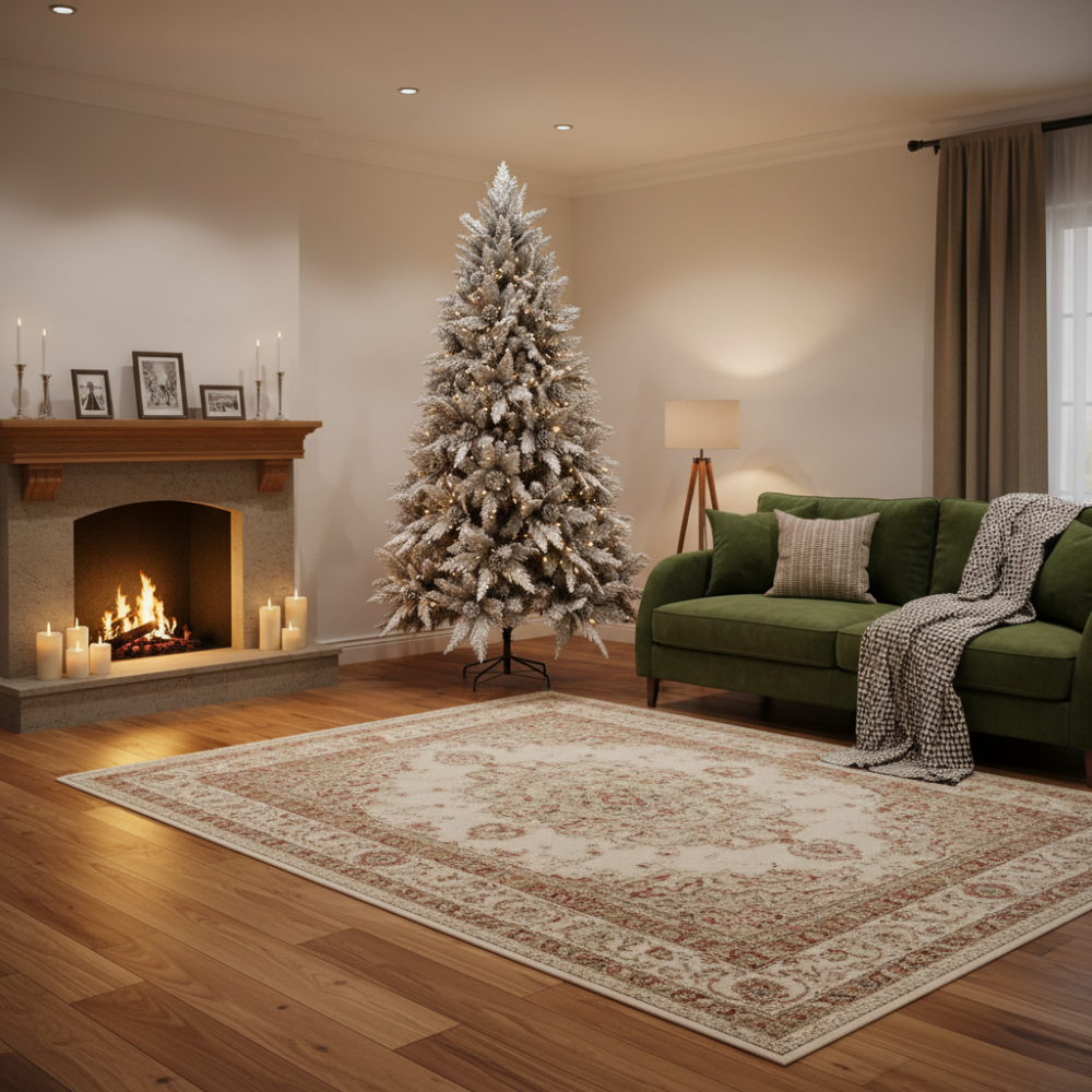 Decoratiune Brad Artificial GLEIS, 300 cm, 3000 varfuri, Suport Metalic, Plastic, Verde [2]