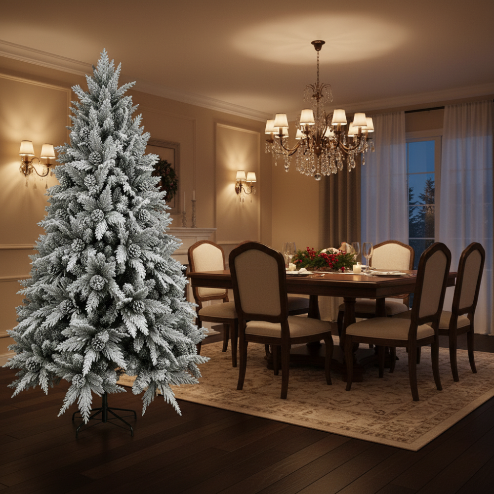Decoratiune Brad Artificial GLEIS, 300 cm, 3000 varfuri, Suport Metalic, Plastic, Verde [3]