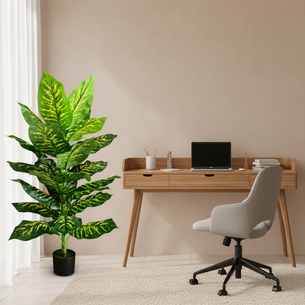 Decoratiune Dieffenbachia, Plastic, 150 cm, Verde [3]