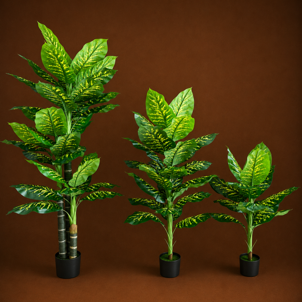Decoratiune Dieffenbachia, Plastic, 150 cm, Verde [4]