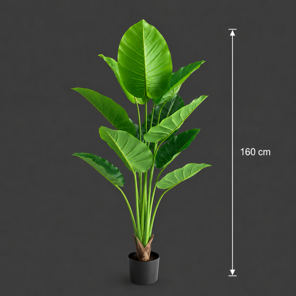 Decoratiune Epipremnum Aureum, 160 cm, 12 frunze, Verde [4]