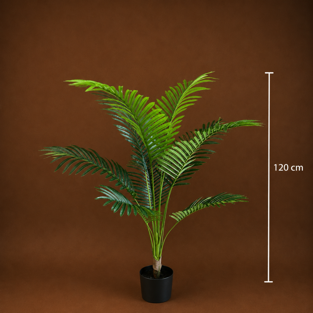 Decoratiune Palmier Kentia, Plastic, 12 frunze, 120 cm, Verde [4]