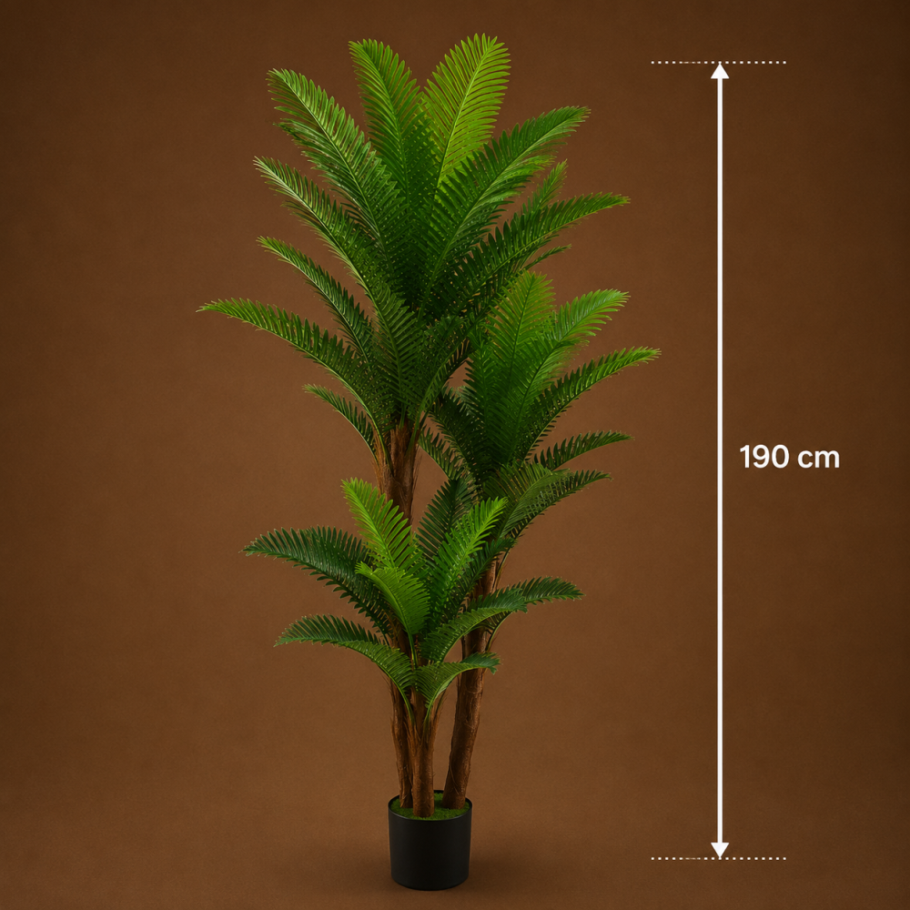 Decoratiune Palmier, Plastic, 3 Brate, 190 cm, Verde [4]