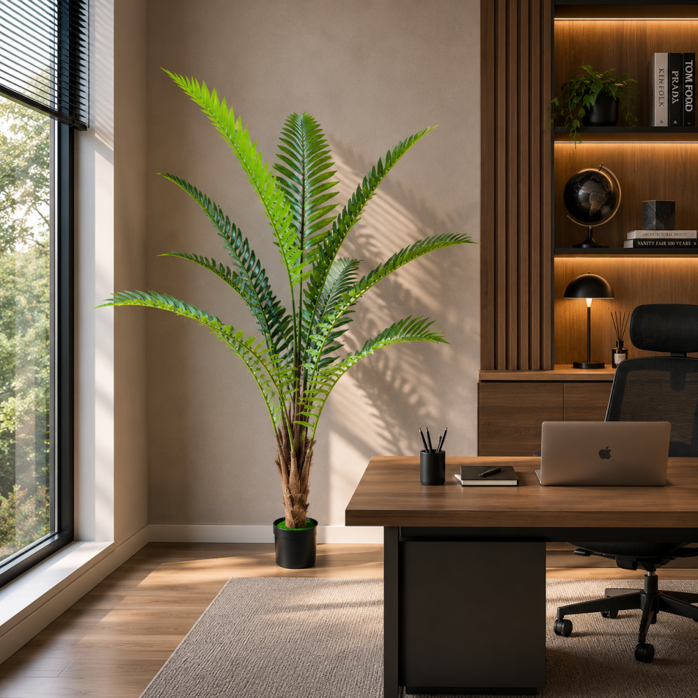 Decoratiune Roystonea Regia, 180 cm, 10 frunze, Verde [3]