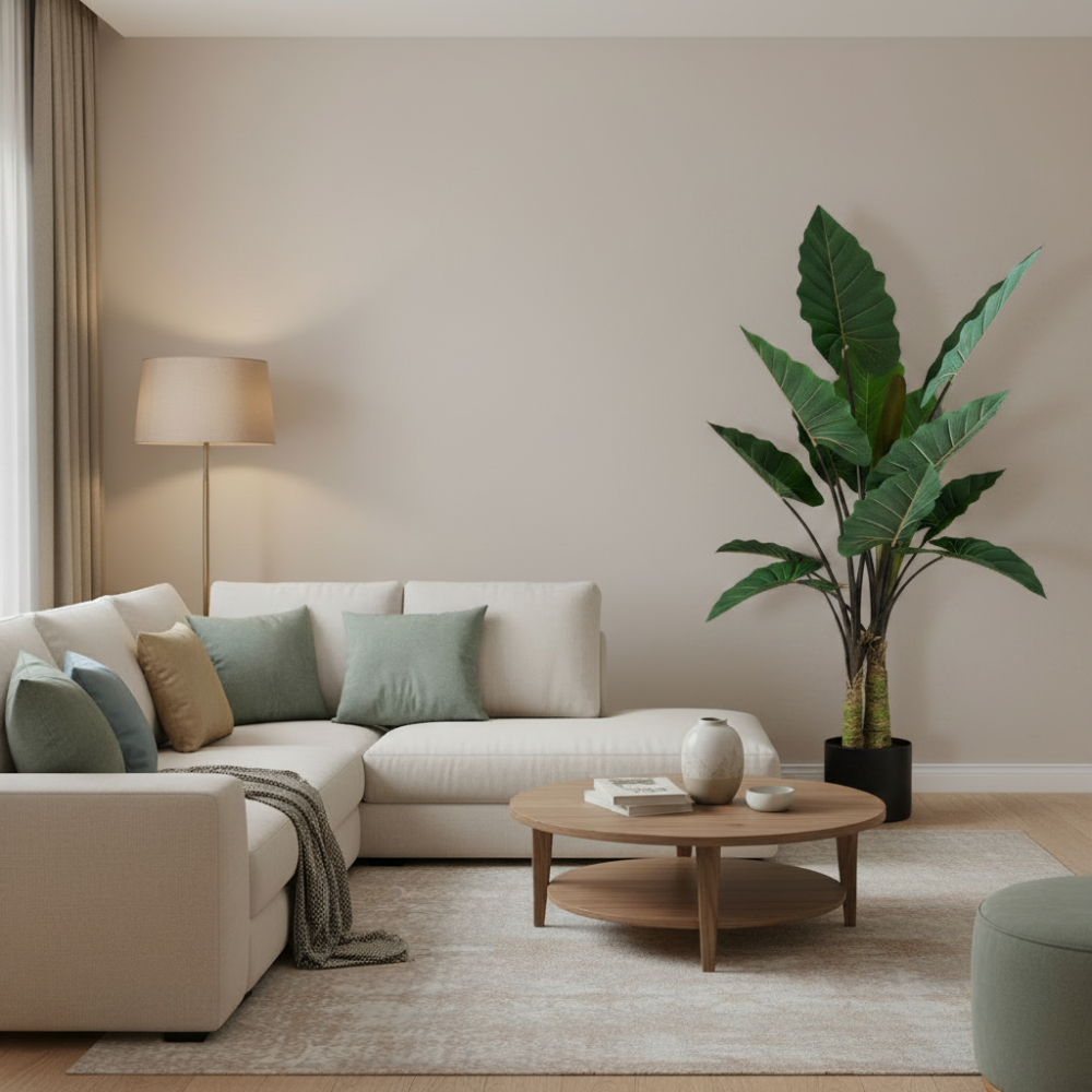 Decoratiune Strelitzia, 3 trunchiuri, Plastic, 160 cm, Verde [2]