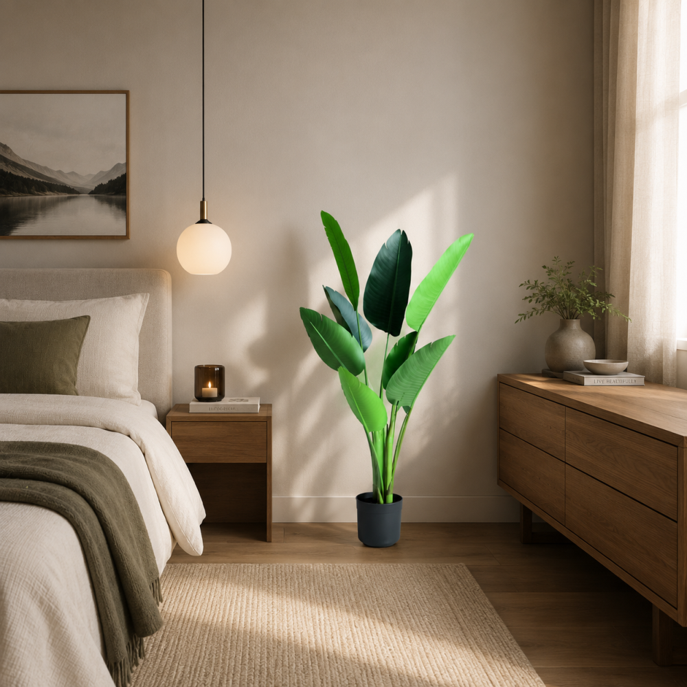 Decoratiune Strelitzia Nicolai, 120 cm, 8 frunze, Verde [3]