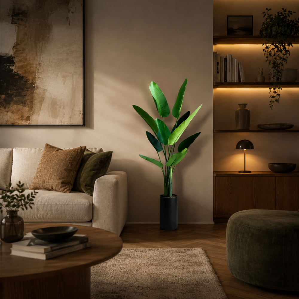 Decoratiune Strelitzia Nicolai, 150 cm, 10 frunze, Verde [3]