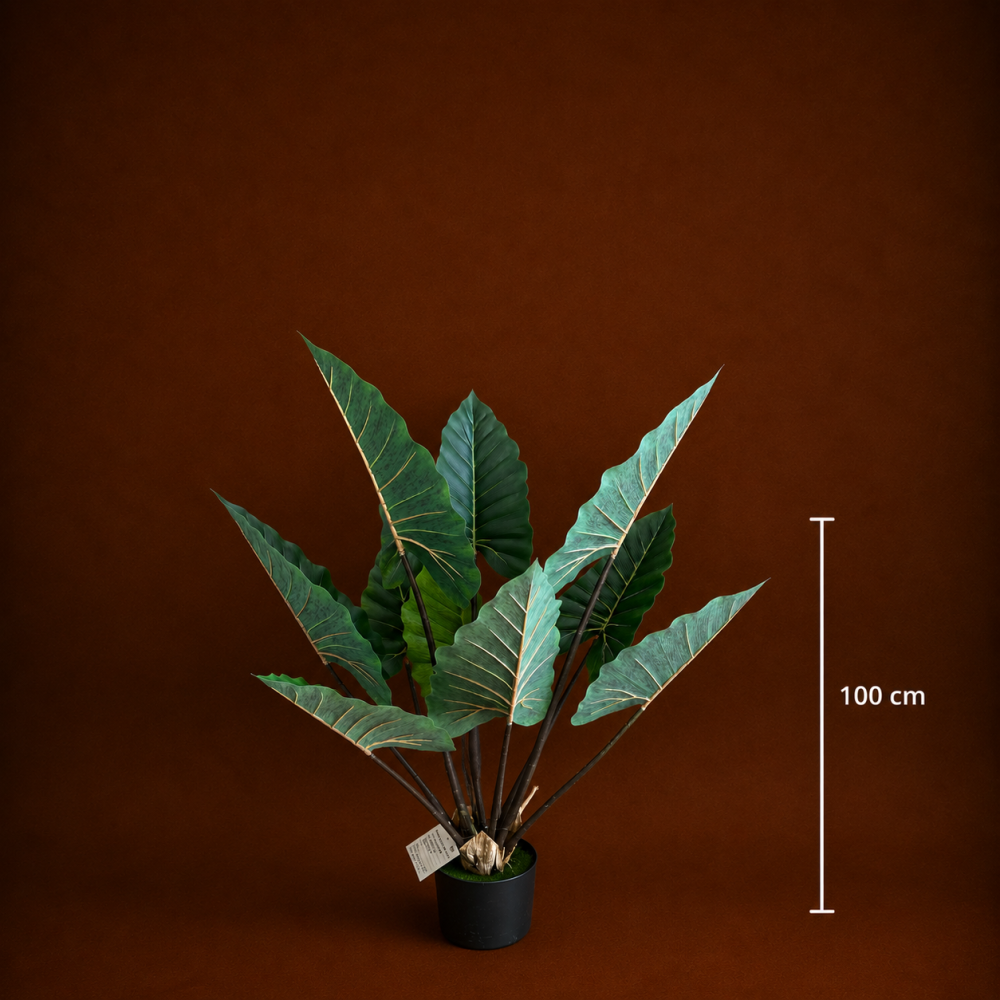 Decoratiune Strelitzia, Plastic, 100 cm, Verde [4]