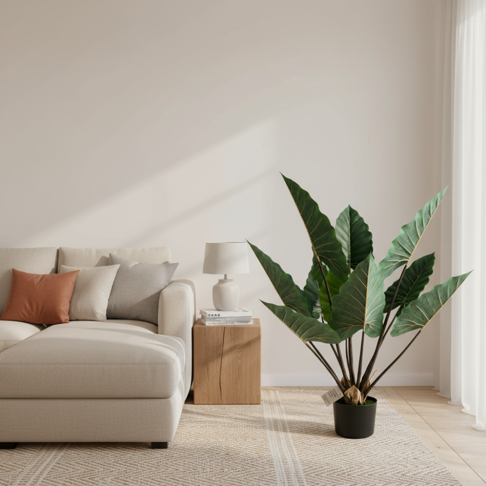 Decoratiune Strelitzia, Plastic, 100 cm, Verde [3]