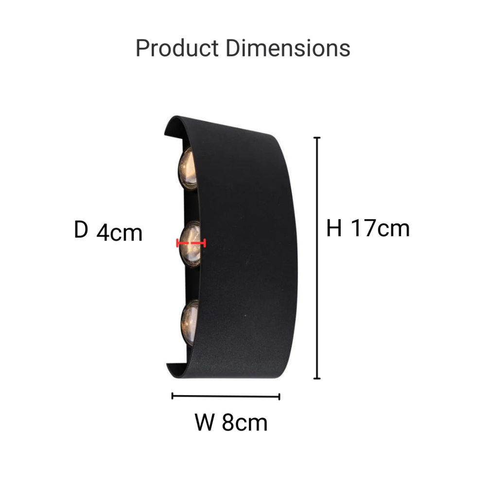 Fantas Aplica LED de Exterior si Interior, 6 Surse x 1W, IP65, Metalic, Negru, 3000K [4]