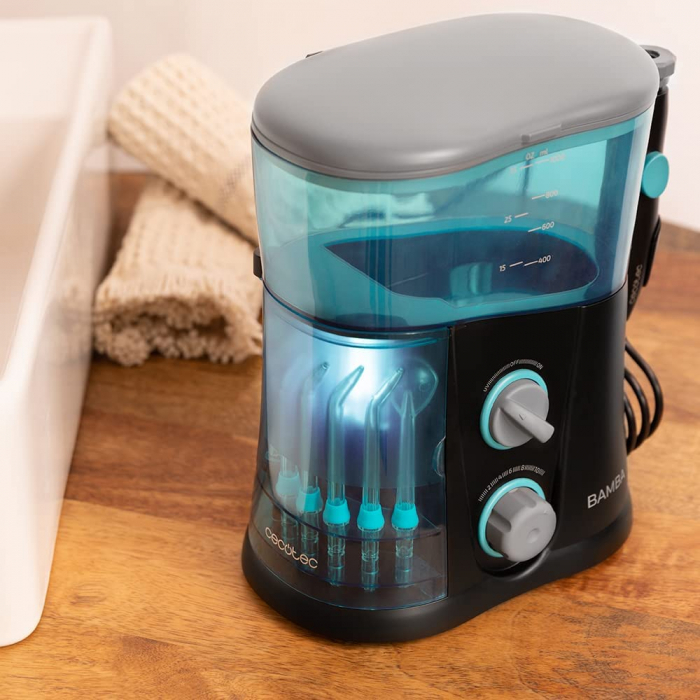 Irigator bucal Cecotec Bamba ToothCare 1200 Jet Pro, 7 capete, 1000ml, Lampa UV, 1700 pulsatii pe minut Cecotec [6]