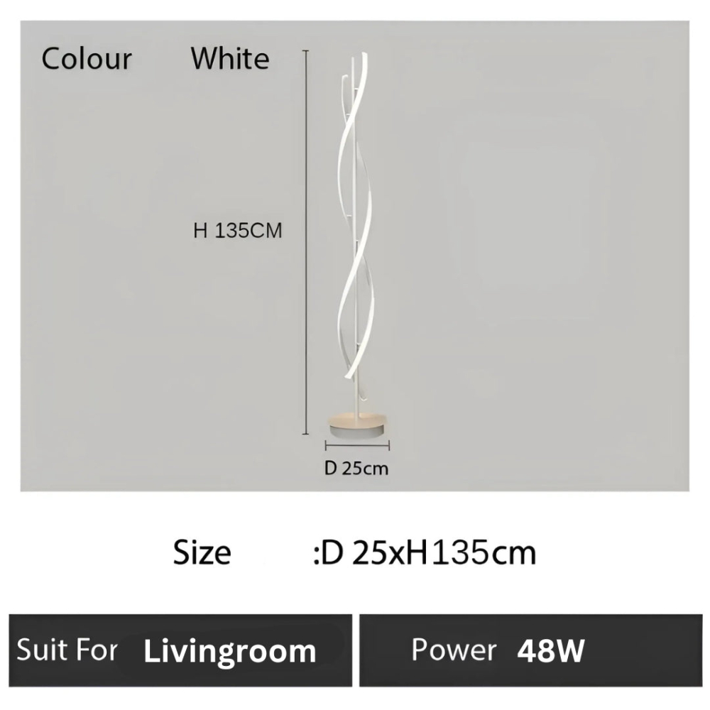 Lampadar LED Upsilon, 48W, lumina Rece/Calda/Neutra, Metal si Acril, Alb [4]