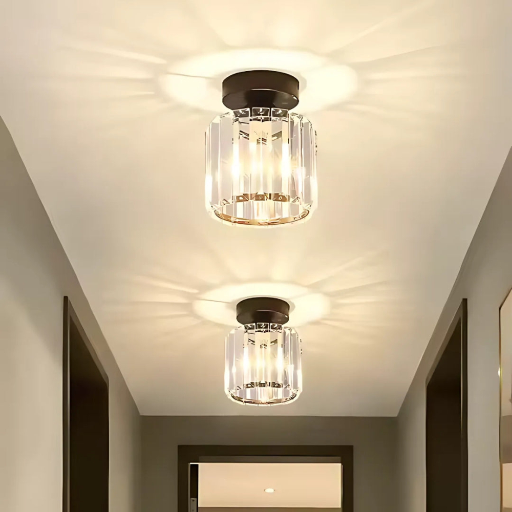 Lustra Clasica, Georgiana, 1x E27, Abajur Sticla, Negru, Metal si Sticla [4]