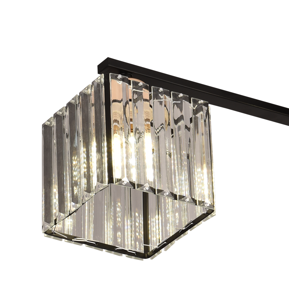 Lustra Clasica Moderna Georgiana, LC111/6BK, 6x E27, Negru, Metal si Sticla [2]