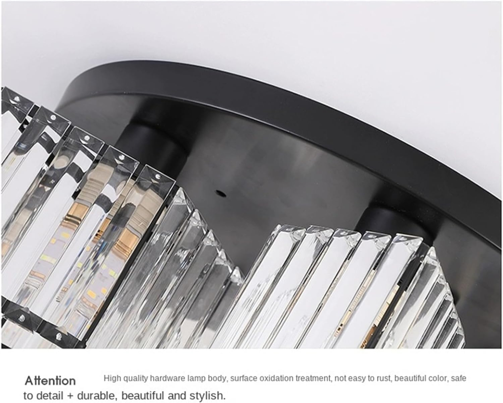 Lustra Clasica Moderna Sasha, LC117/5BK, 5x E27, Metal si Cristal, Negru, Abajur [4]