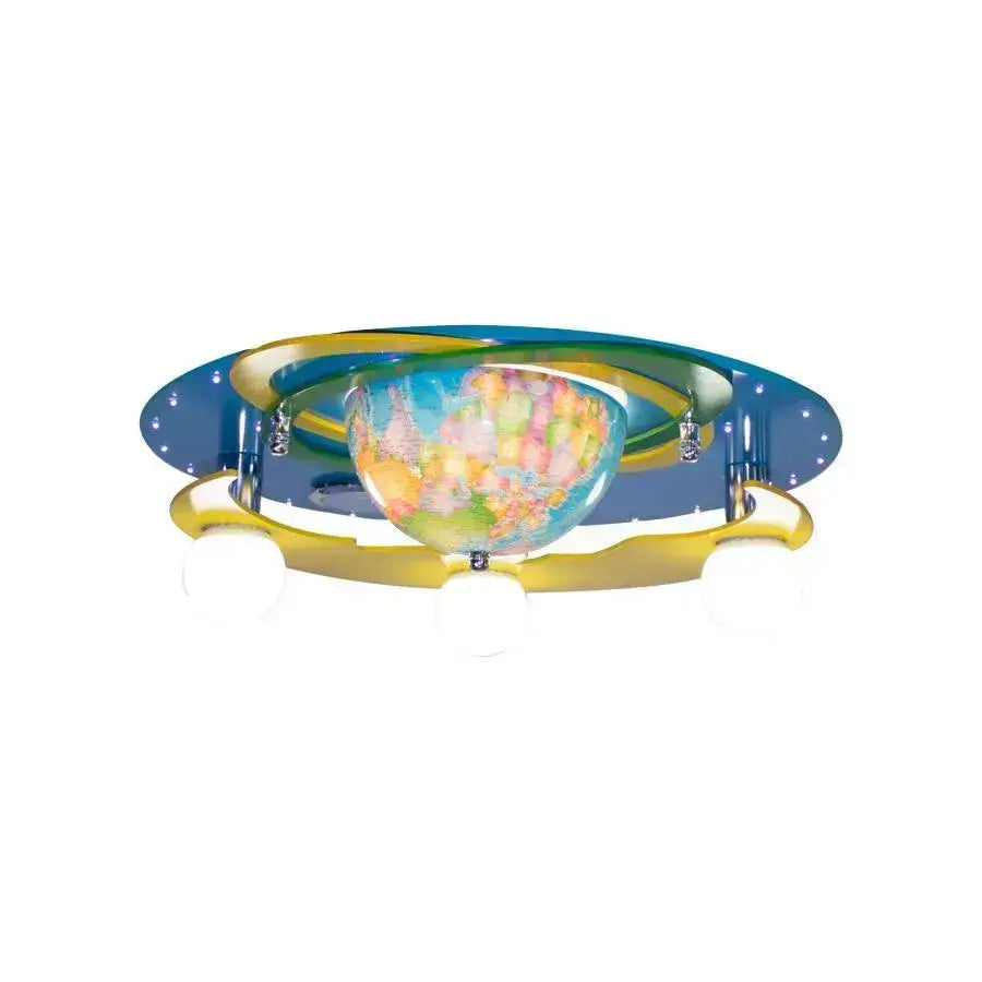 Lustra copii BETI cu Glob Pamantesc Rotativ, 3xE27, Boxa Bluetooth Integrata, Albastru [2]