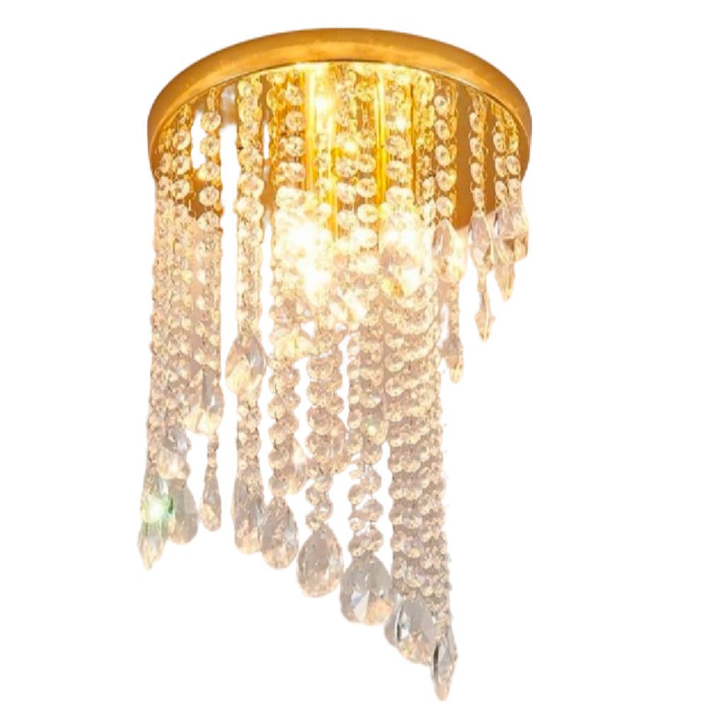 Lustra Cristal LINDERHOF Petito , Diametru 30cm, 2xE14, Auriu Lucios [2]