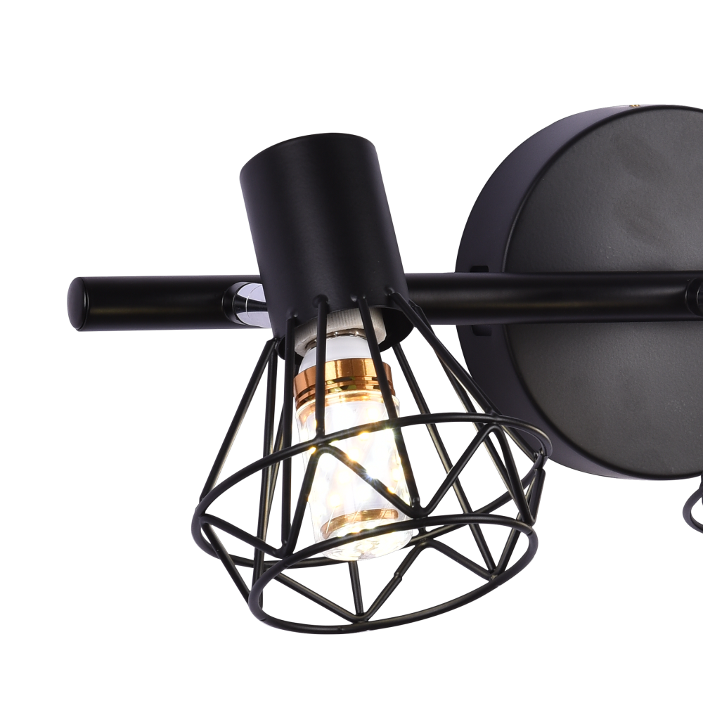 Lustra cu Abajur, GRACIE, LC365/4BK, Diamant, 4xE14, Negru, Metal [4]