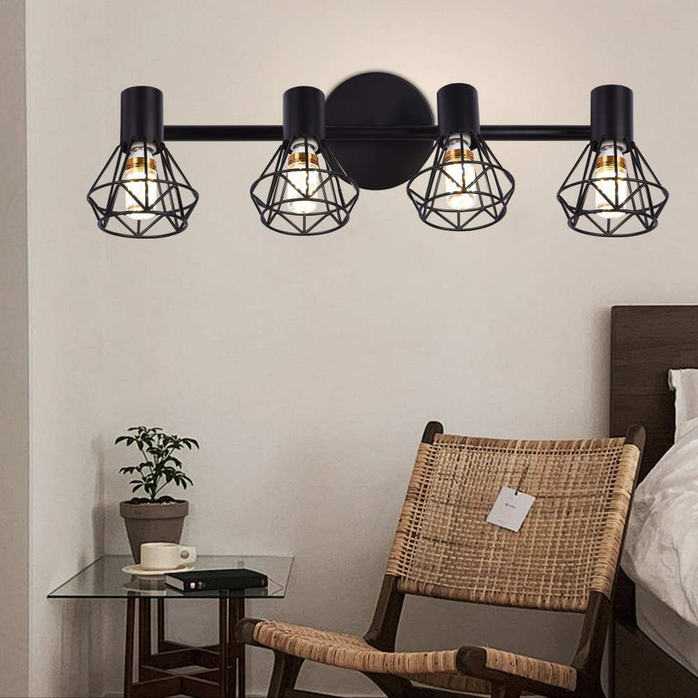 Lustra cu Abajur, GRACIE, LC365/4BK, Diamant, 4xE14, Negru, Metal [3]