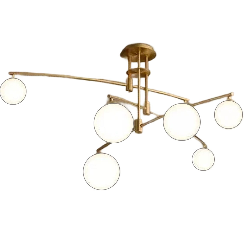 Lustra cu Abajur Rotund, PENTHOUSE Dome, 6x G9, Auriu, Metal [2]