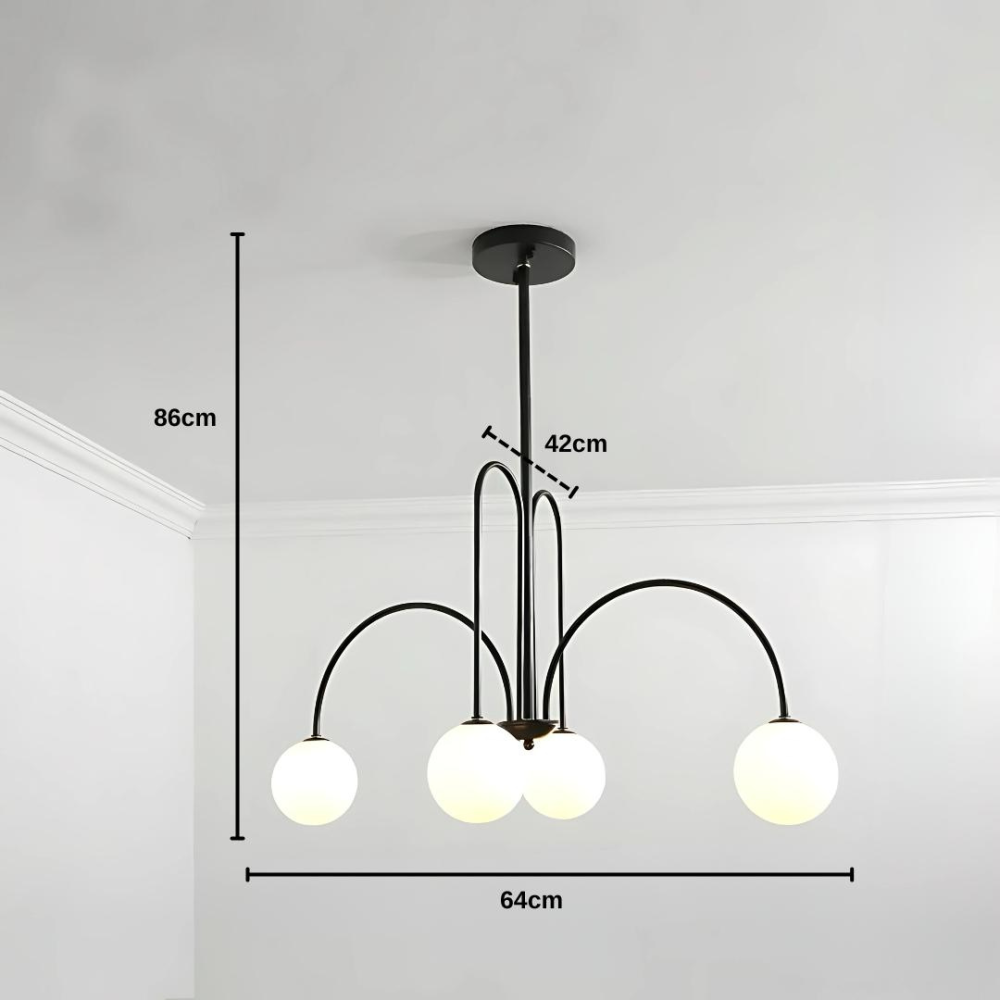 Lustra cu Abajur, Torino, 4xE27, Negru, Metal [2]