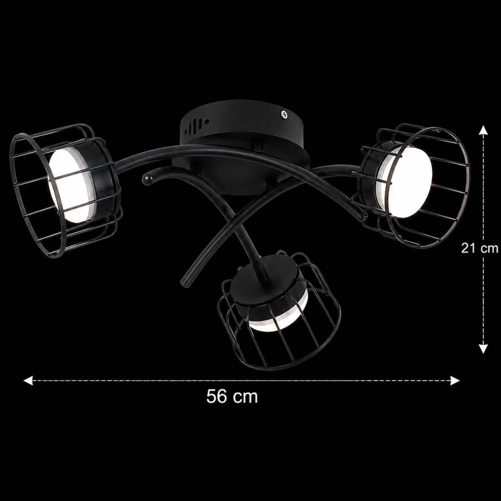 Lustra EPS, 3xGX53, D56cm, Metal si Plastic, Negru [4]