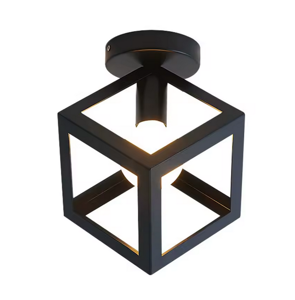Lustra Forma Cub - STRUKTUR Mono, 1x E27, Negru, Metal [2]
