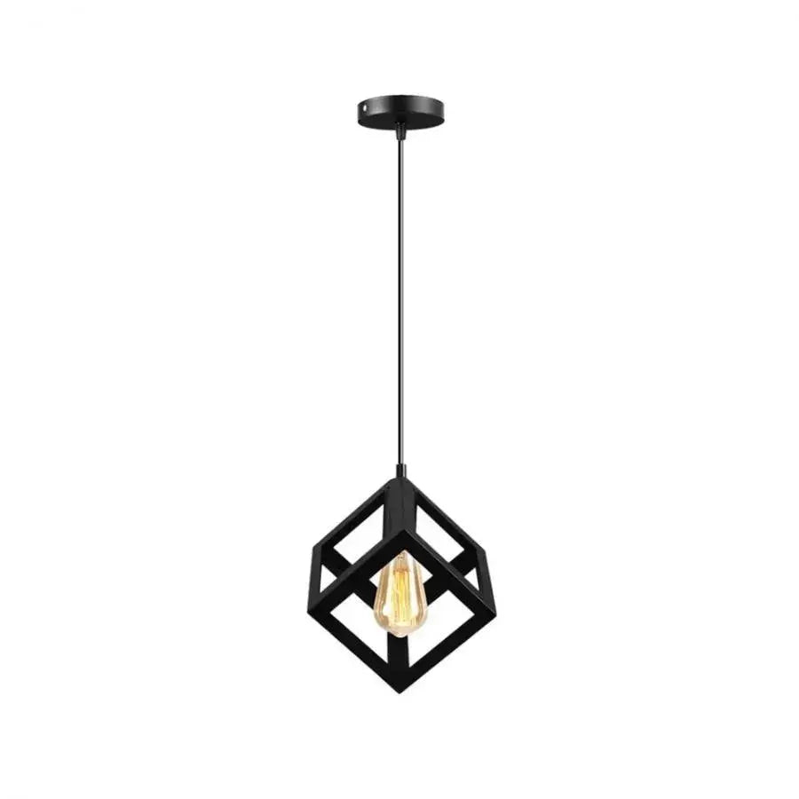 Lustra Forma Cub, STRUKTUR Uno, 1x E27, Negru, Suspendat, Metal [2]