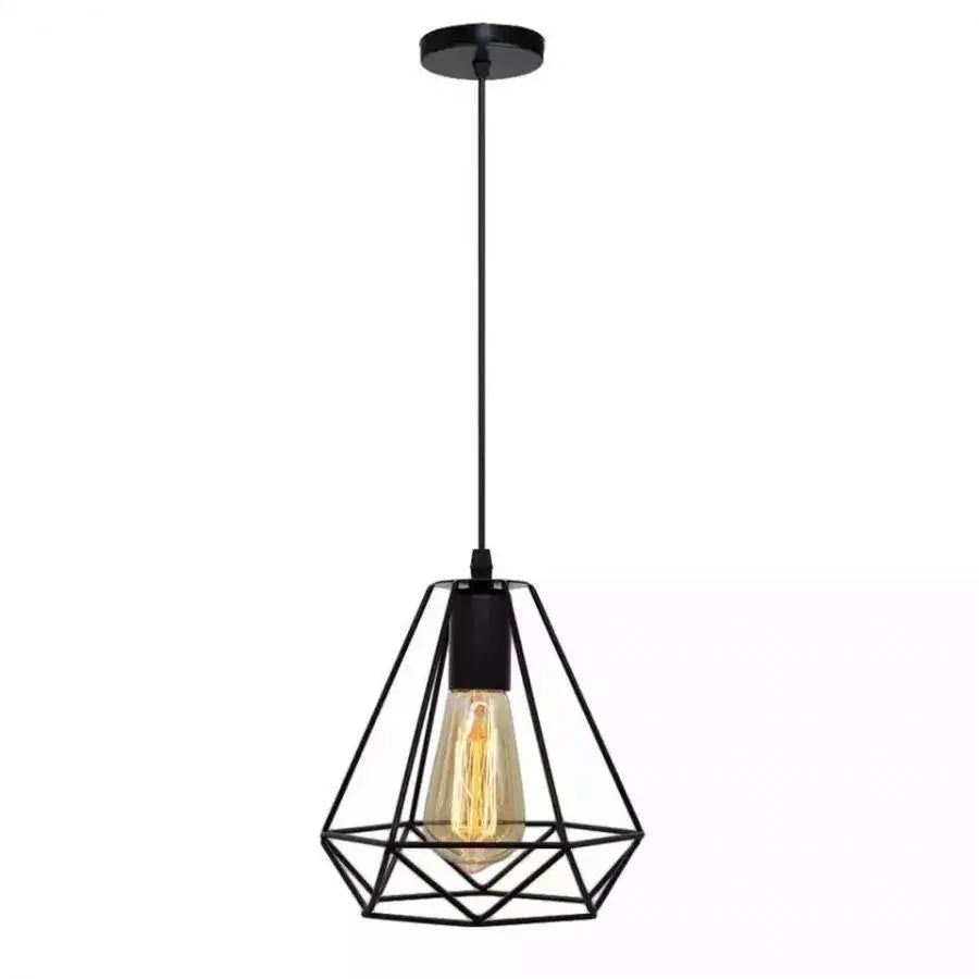 Lustra Forma Diamant, STRUKTUR, 1xE27, Negru, Metal [2]