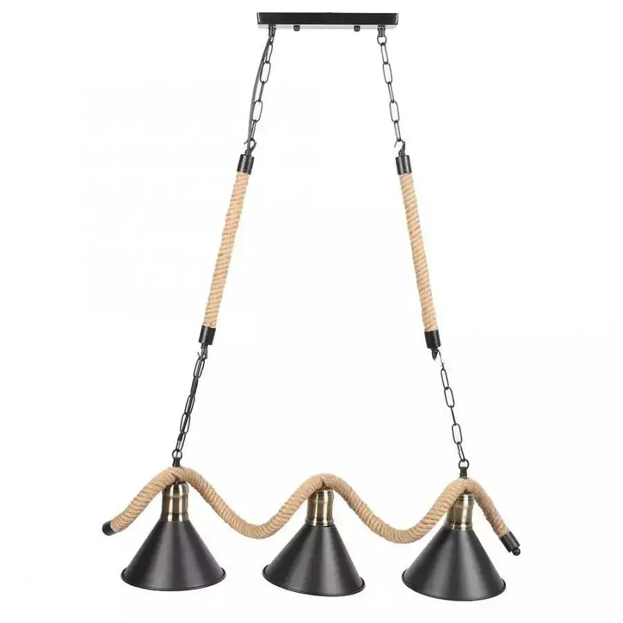 Lustra Franghie, 3*E27, Maro, Metal si Sfoara [4]