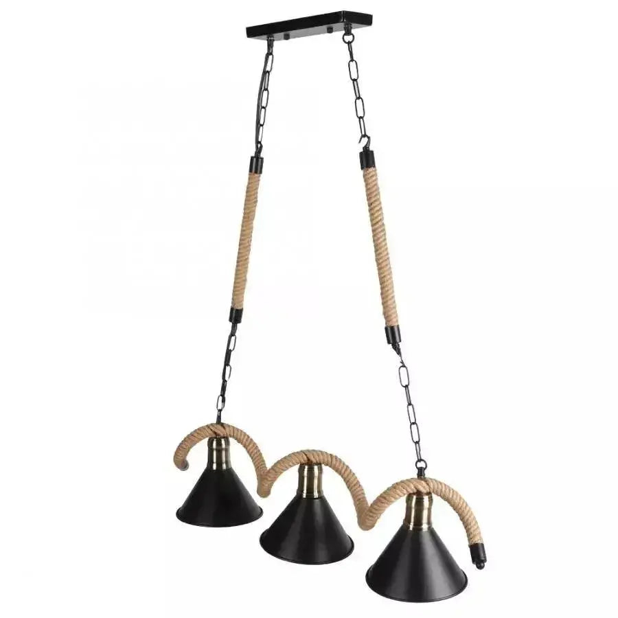 Lustra Franghie, 3*E27, Maro, Metal si Sfoara [3]
