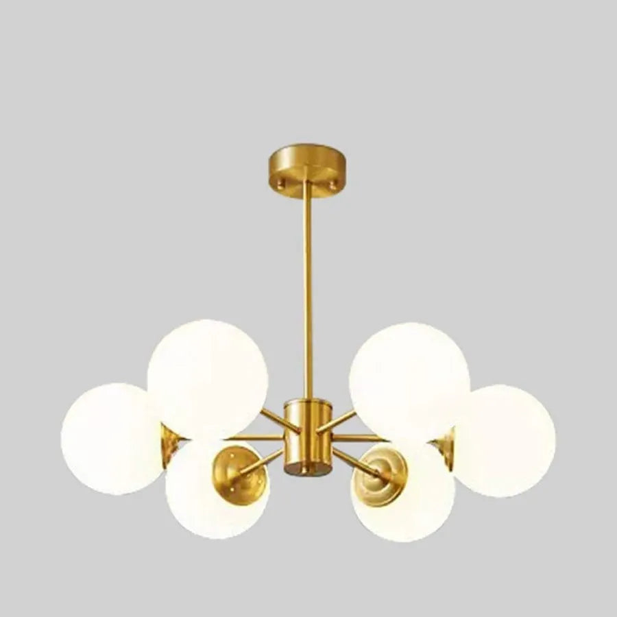 Lustra LC801/6GD, 6x E27, Alb Auriu, Metal [3]