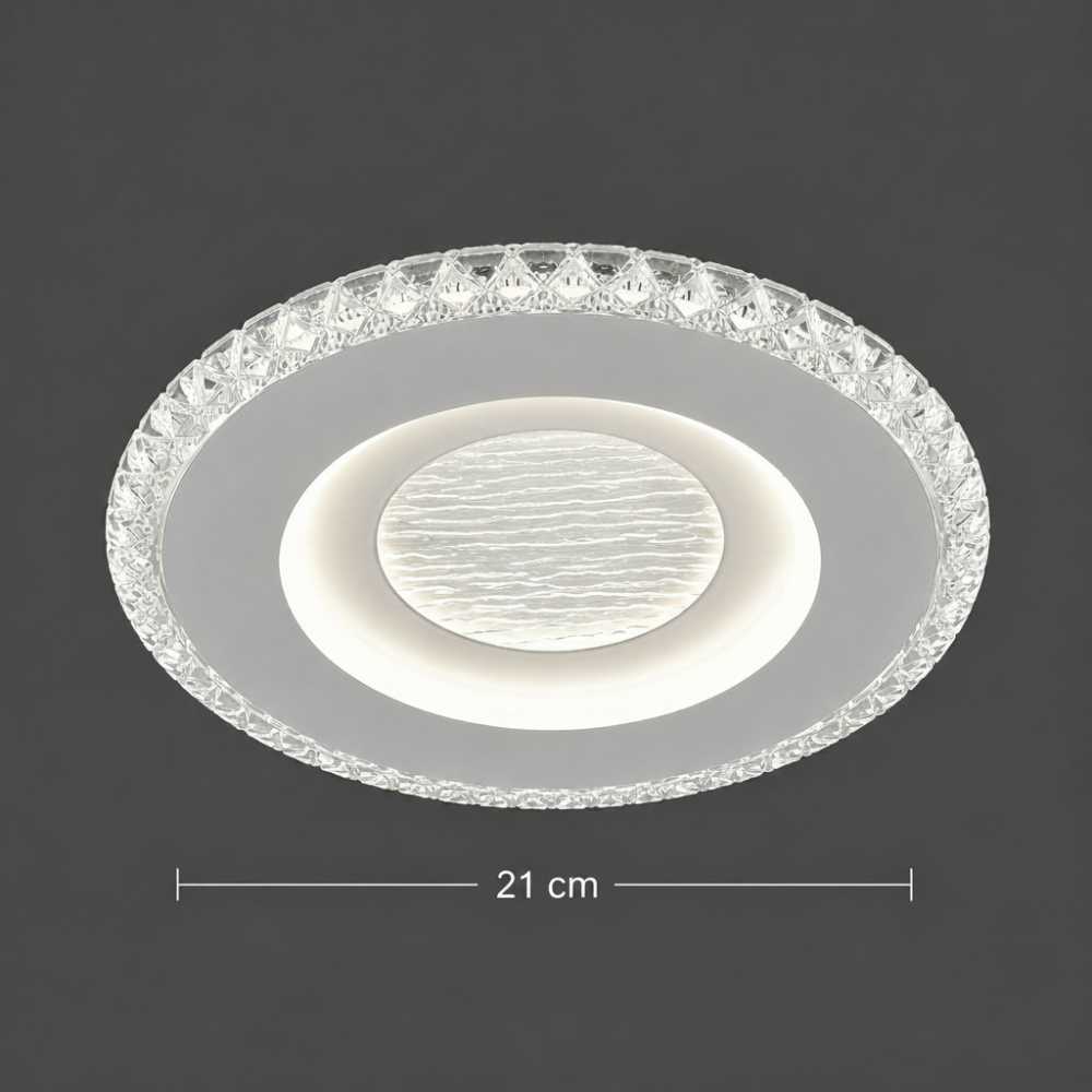 Lustra LED CELUN, 33W, Diametru 21cm, Lumina Calda/Neutra/Rece, Alb, Metal si Acril [4]