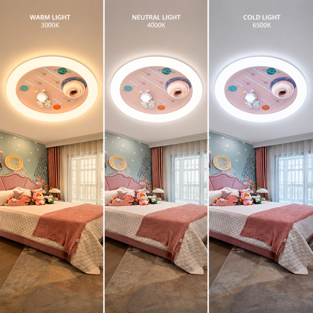 Lustra LED CONSTELATION cu telecomanda 63W, Diametru 50cm, lumina Rece/Calda/Neutra, Roz [4]