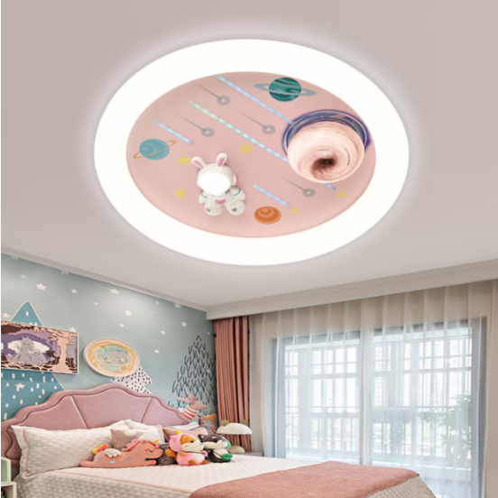 Lustra LED CONSTELATION cu telecomanda 63W, Diametru 50cm, lumina Rece/Calda/Neutra, Roz [3]