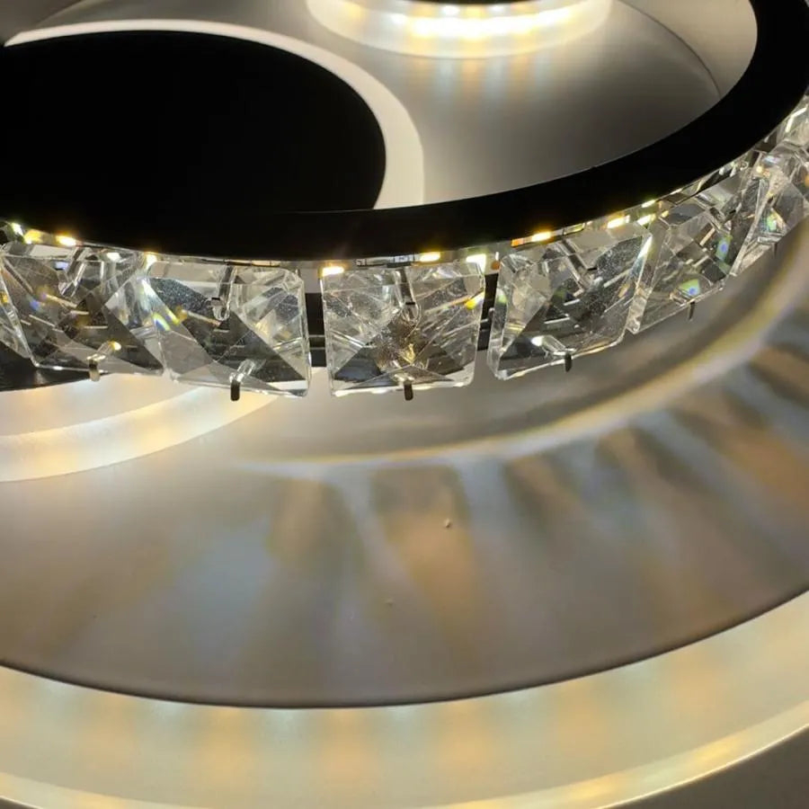 Lustra LED cu cristal ARIELLA 39W, Rotunda, lumina Rece/Calda/Neutra, Negru [2]