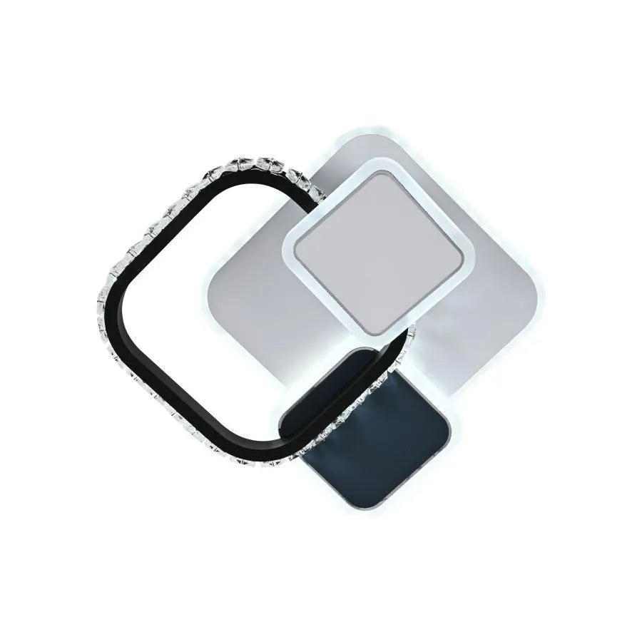 Lustra LED cu cristal GELLA 48W, Patrata, lumina Rece/Calda/Neutra, Alb Negru [3]