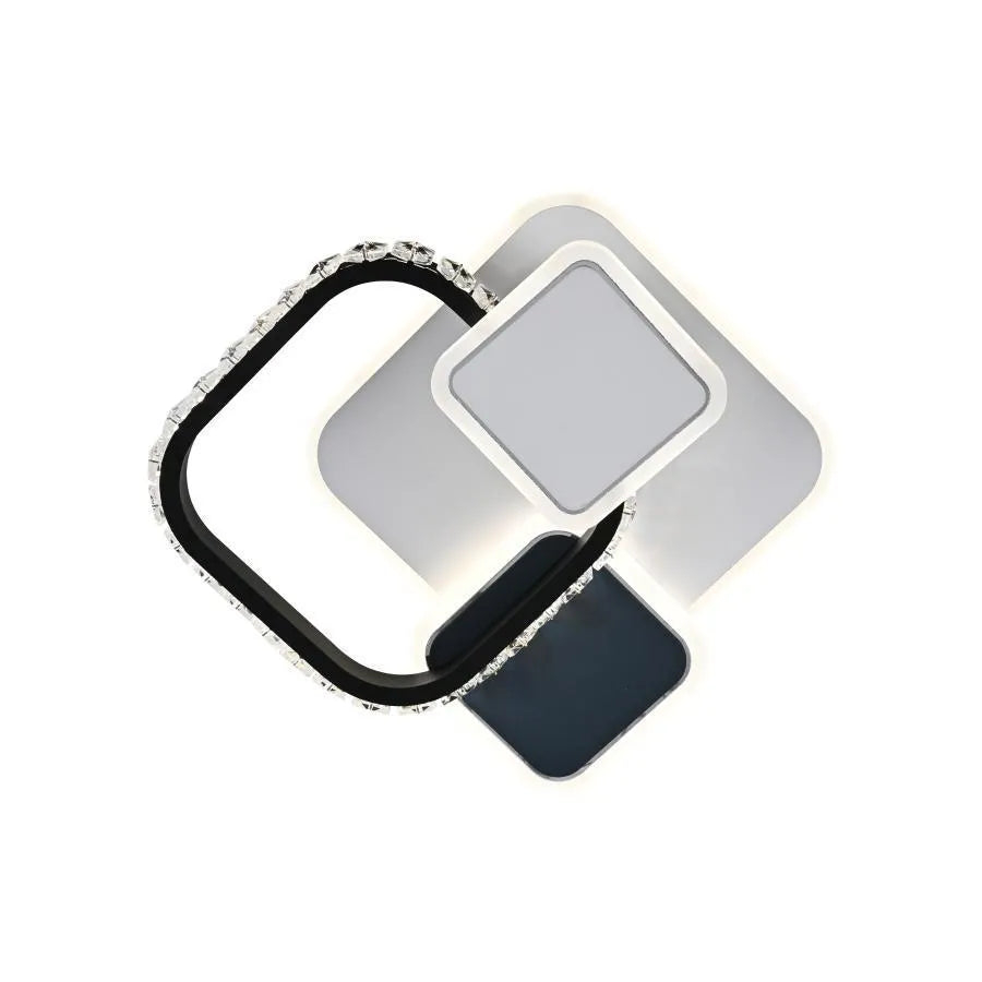 Lustra LED cu cristal GELLA 48W, Patrata, lumina Rece/Calda/Neutra, Alb Negru [2]